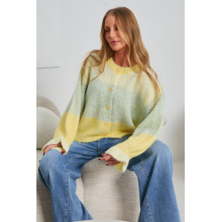 Oversizowy kardigan w pastelowe pasy