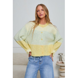 Oversizowy kardigan w pastelowe pasy