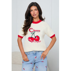 CASUALOWY SWETER Z HAFTEM W WISIENKI