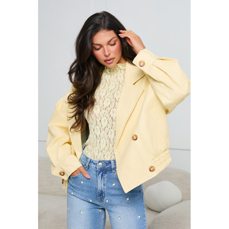 DWURZĘDOWA KURTKA OVERSIZE Z EKO SKÓRY