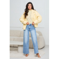 DWURZĘDOWA KURTKA OVERSIZE Z EKO SKÓRY