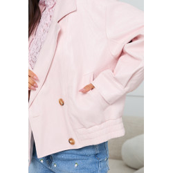 DWURZĘDOWA KURTKA OVERSIZE Z EKO SKÓRY