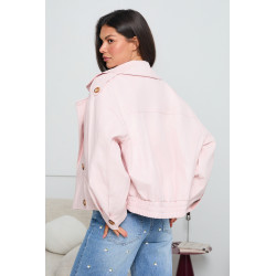 DWURZĘDOWA KURTKA OVERSIZE Z EKO SKÓRY