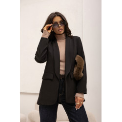 OVERSIZOWA MARYNARKA Z SZALOWYM KOŁNIERZEM