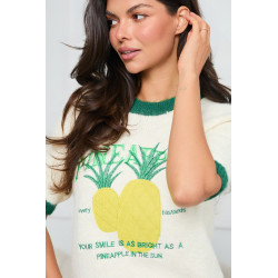 SWETER Z HAFTOWANYMI ANANASAMI