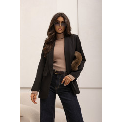 OVERSIZOWA MARYNARKA Z SZALOWYM KOŁNIERZEM