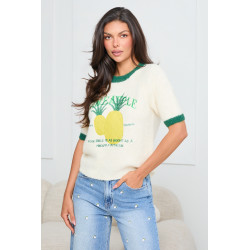 SWETER Z HAFTOWANYMI ANANASAMI