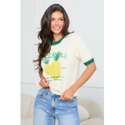 SWETER Z HAFTOWANYMI ANANASAMI