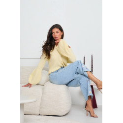 PRĄŻKOWANY KARDIGAN Z ROZSZERZANYMI MANKIETAMI