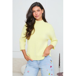 DZIANINOWY SWETER Z PÓŁGOLFEM I RĘKAWEM 3/4