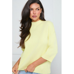 DZIANINOWY SWETER Z PÓŁGOLFEM I RĘKAWEM 3/4
