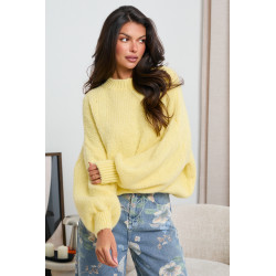 OVERSIZOWY SWETER Z BUFIASTYMI RĘKAWAMI