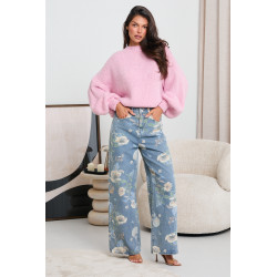 OVERSIZOWY SWETER Z BUFIASTYMI RĘKAWAMI