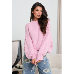 OVERSIZOWY SWETER Z BUFIASTYMI RĘKAWAMI