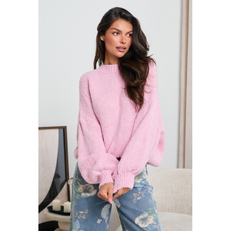 OVERSIZOWY SWETER Z BUFIASTYMI RĘKAWAMI