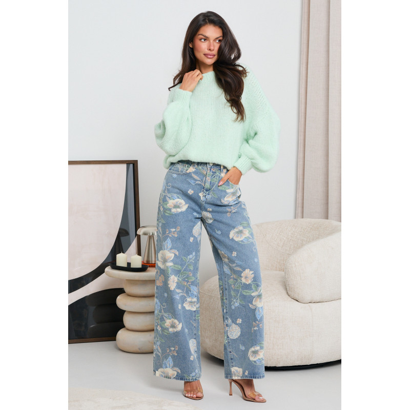 OVERSIZOWY SWETER Z BUFIASTYMI RĘKAWAMI