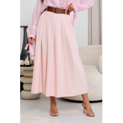 ROZKLOSZOWANA SPÓDNICA Z ZASZEWKAMI I PASKIEM