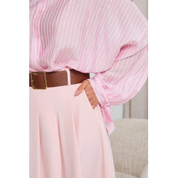 ROZKLOSZOWANA SPÓDNICA Z ZASZEWKAMI I PASKIEM