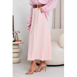 ROZKLOSZOWANA SPÓDNICA Z ZASZEWKAMI I PASKIEM