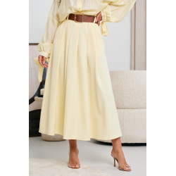 ROZKLOSZOWANA SPÓDNICA Z ZASZEWKAMI I PASKIEM