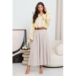 ROZKLOSZOWANA SPÓDNICA Z ZASZEWKAMI I PASKIEM