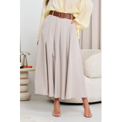 ROZKLOSZOWANA SPÓDNICA Z ZASZEWKAMI I PASKIEM