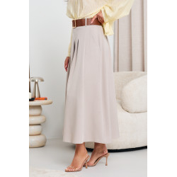 ROZKLOSZOWANA SPÓDNICA Z ZASZEWKAMI I PASKIEM