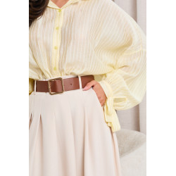 ROZKLOSZOWANA SPÓDNICA Z ZASZEWKAMI I PASKIEM