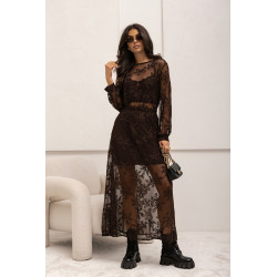 KOMPLET Z TIULU Z HAFTOWANYMI WZORAMI