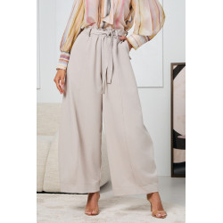 SZEROKIE SPODNIE Z WYSOKIM STANEM I WIĄZANIEM W PASIE