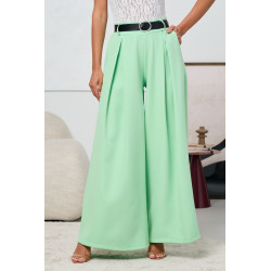 SPODNIE TYPU PALAZZO Z ZASZEWKAMI I PASKIEM
