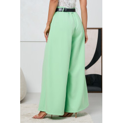 SPODNIE TYPU PALAZZO Z ZASZEWKAMI I PASKIEM