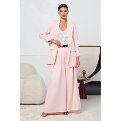 SPODNIE TYPU PALAZZO Z ZASZEWKAMI I PASKIEM