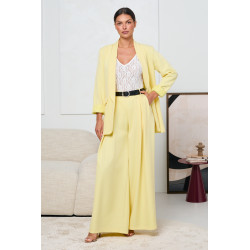 SPODNIE TYPU PALAZZO Z ZASZEWKAMI I PASKIEM