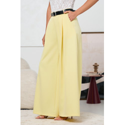 SPODNIE TYPU PALAZZO Z ZASZEWKAMI I PASKIEM