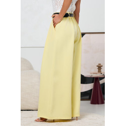 SPODNIE TYPU PALAZZO Z ZASZEWKAMI I PASKIEM