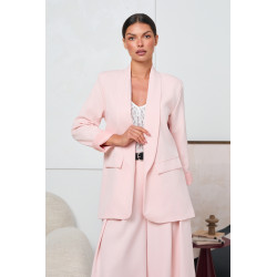 MARYNARKA O PROSTYM KROJU Z SZALOWYM KOŁNIERZEM