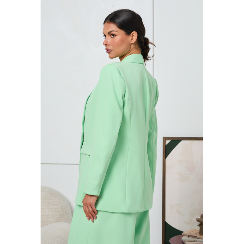 MARYNARKA O PROSTYM KROJU Z SZALOWYM KOŁNIERZEM