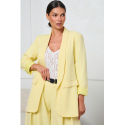 MARYNARKA O PROSTYM KROJU Z SZALOWYM KOŁNIERZEM