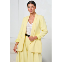 MARYNARKA O PROSTYM KROJU Z SZALOWYM KOŁNIERZEM