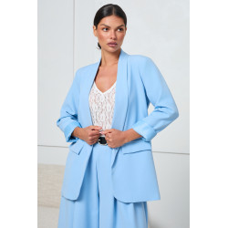 MARYNARKA O PROSTYM KROJU Z SZALOWYM KOŁNIERZEM