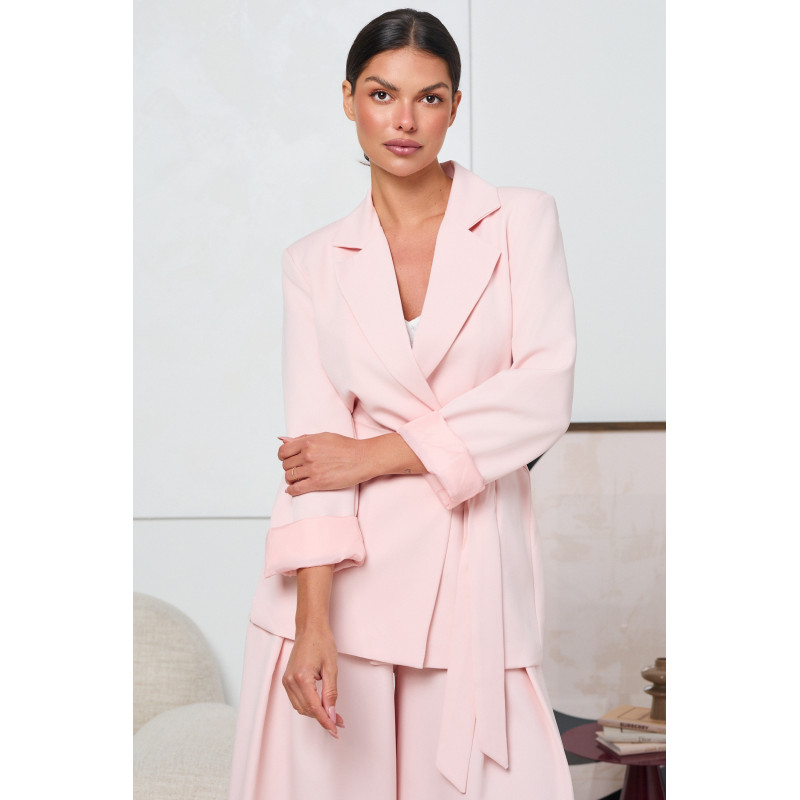 KOPERTOWA MARYNARKA Z WIĄZANIEM