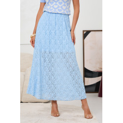 SPÓDNICA MIDI Z AŻUROWEJ KORONKI