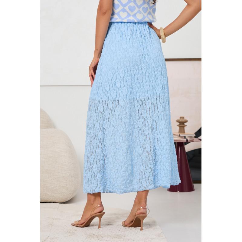 SPÓDNICA MIDI Z AŻUROWEJ KORONKI