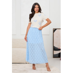 DZIANINOWY SWETER W ŻAKARDOWE SERCA