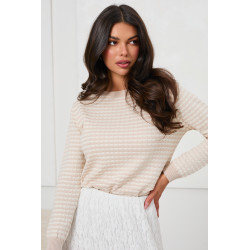 STRUKTURALNY SWETER Z ŻAKARDOWYM WZOREM