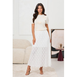 DZIANINOWY SWETER W ŻAKARDOWE SERCA