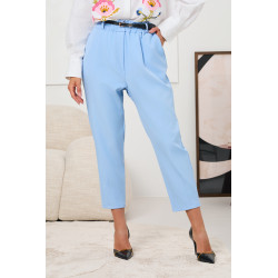 SPODNIE O KROJU CARROT Z PASKIEM