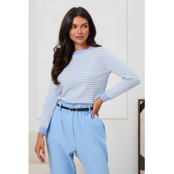 STRUKTURALNY SWETER Z ŻAKARDOWYM WZOREM