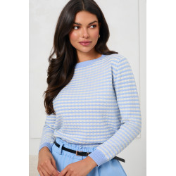 STRUKTURALNY SWETER Z ŻAKARDOWYM WZOREM